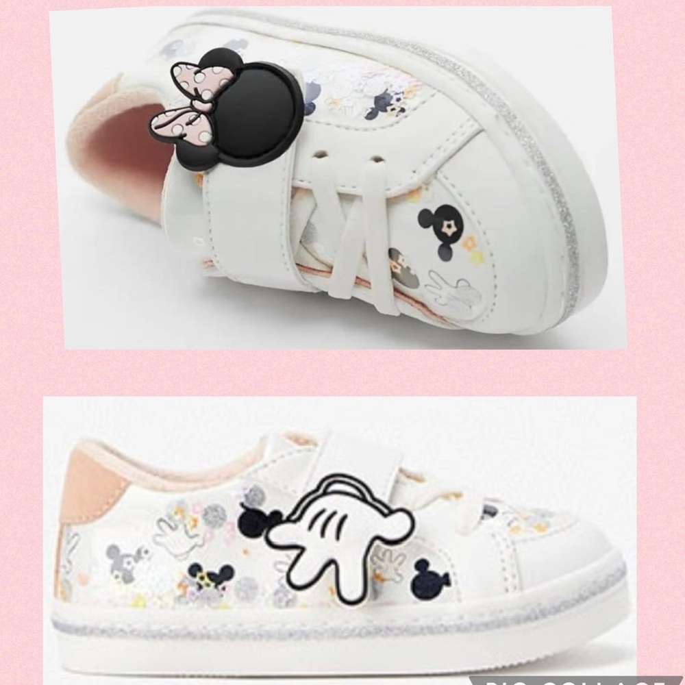 Zara Kids Shoes - White with Black and Pink Accents